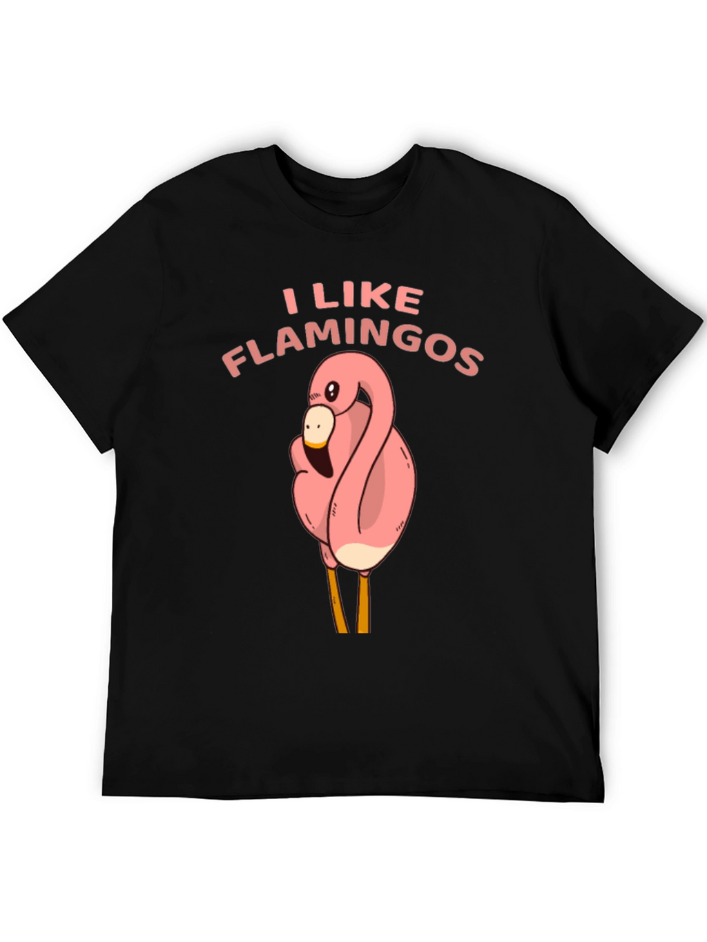 I Like Flamingos Black T-Shirt