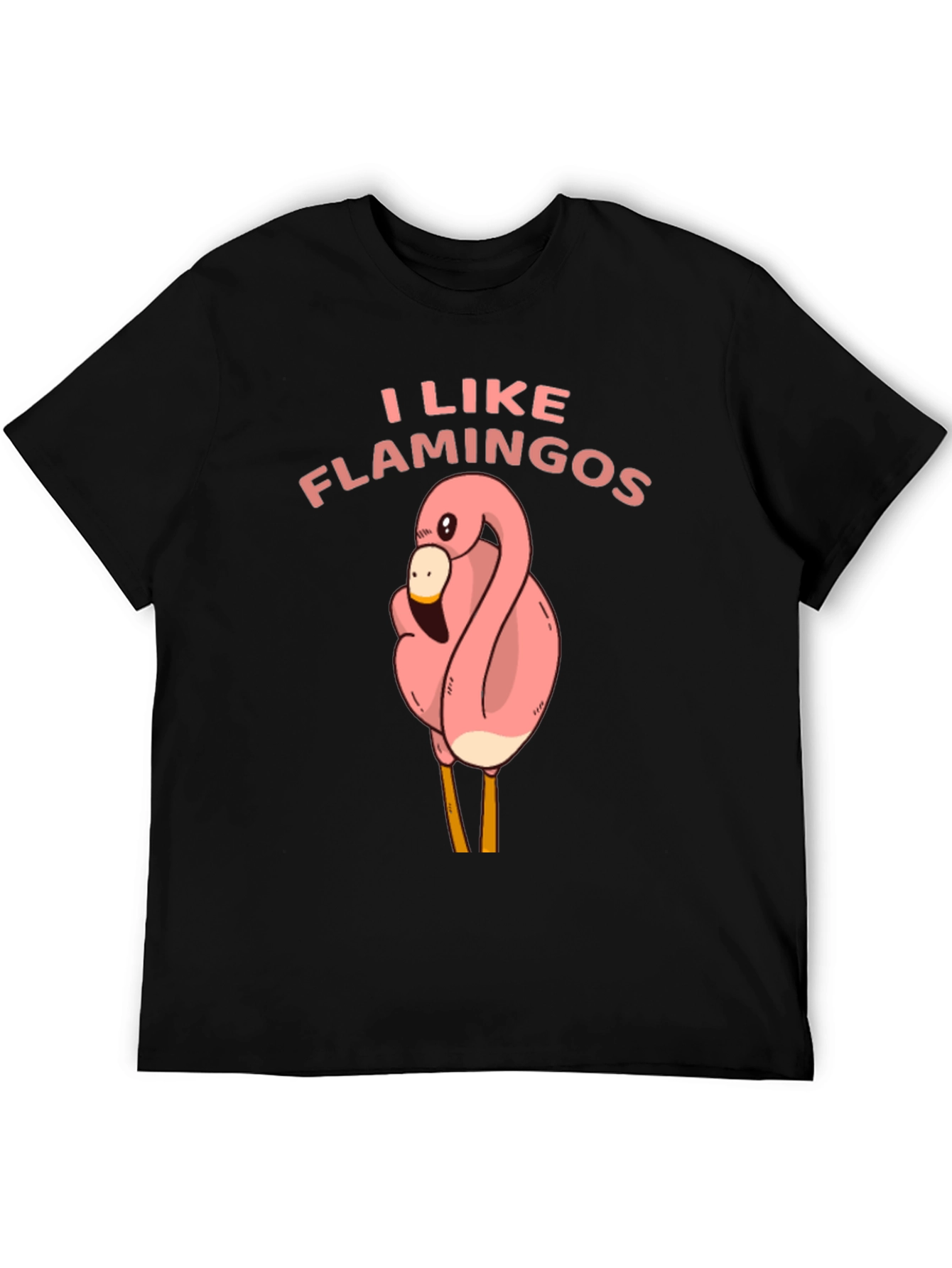 I Like Flamingos Black T-Shirt