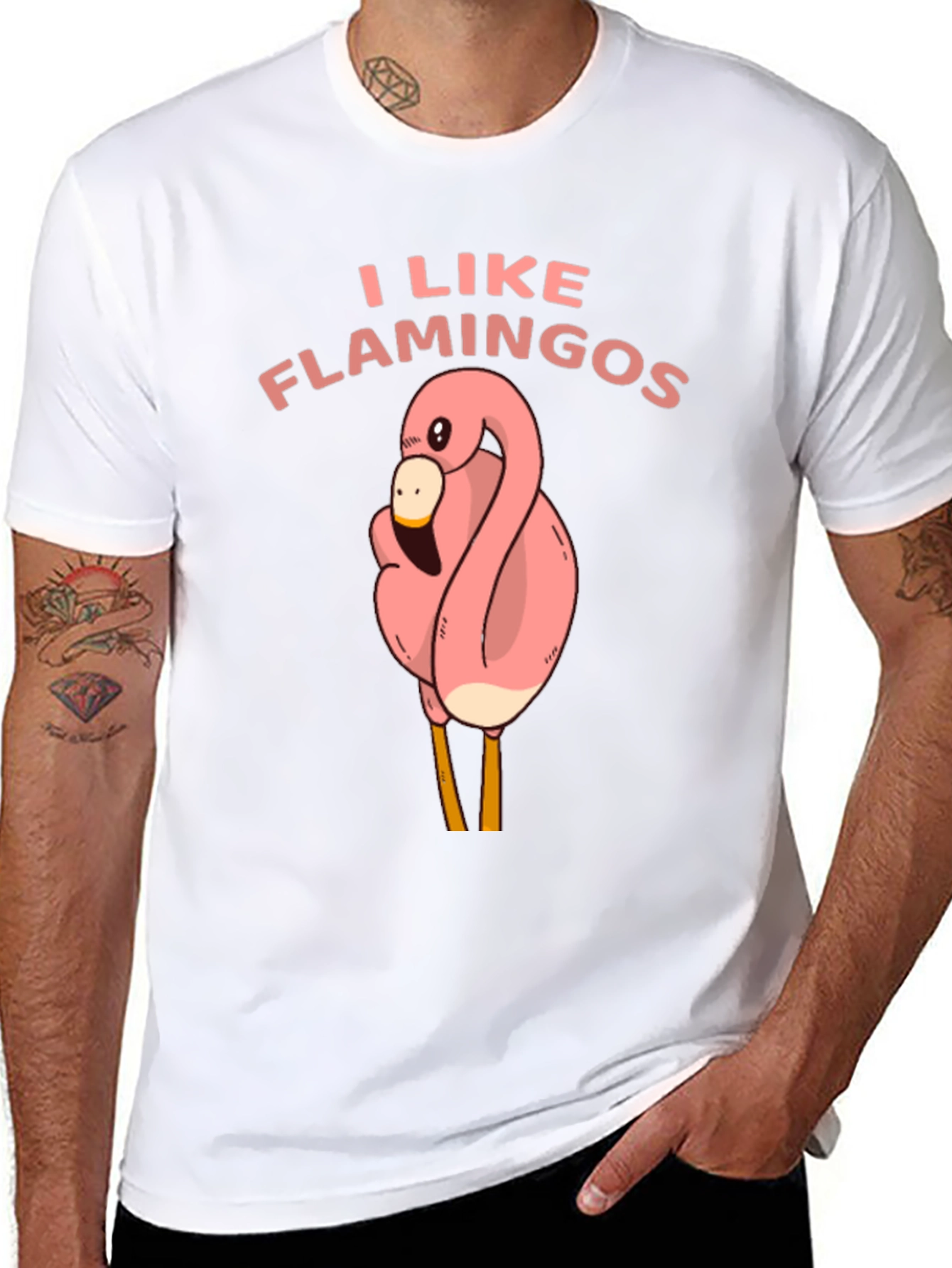 I Like Flamingos Black T-Shirt