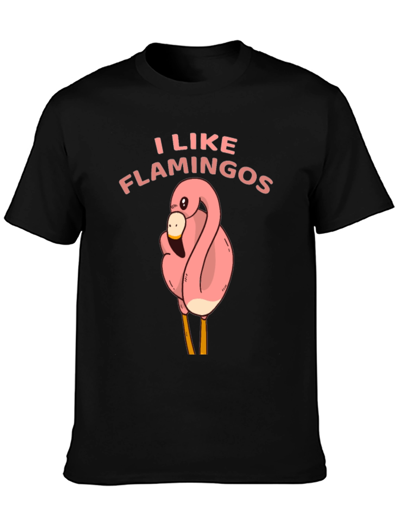 I Like Flamingos Black T-Shirt
