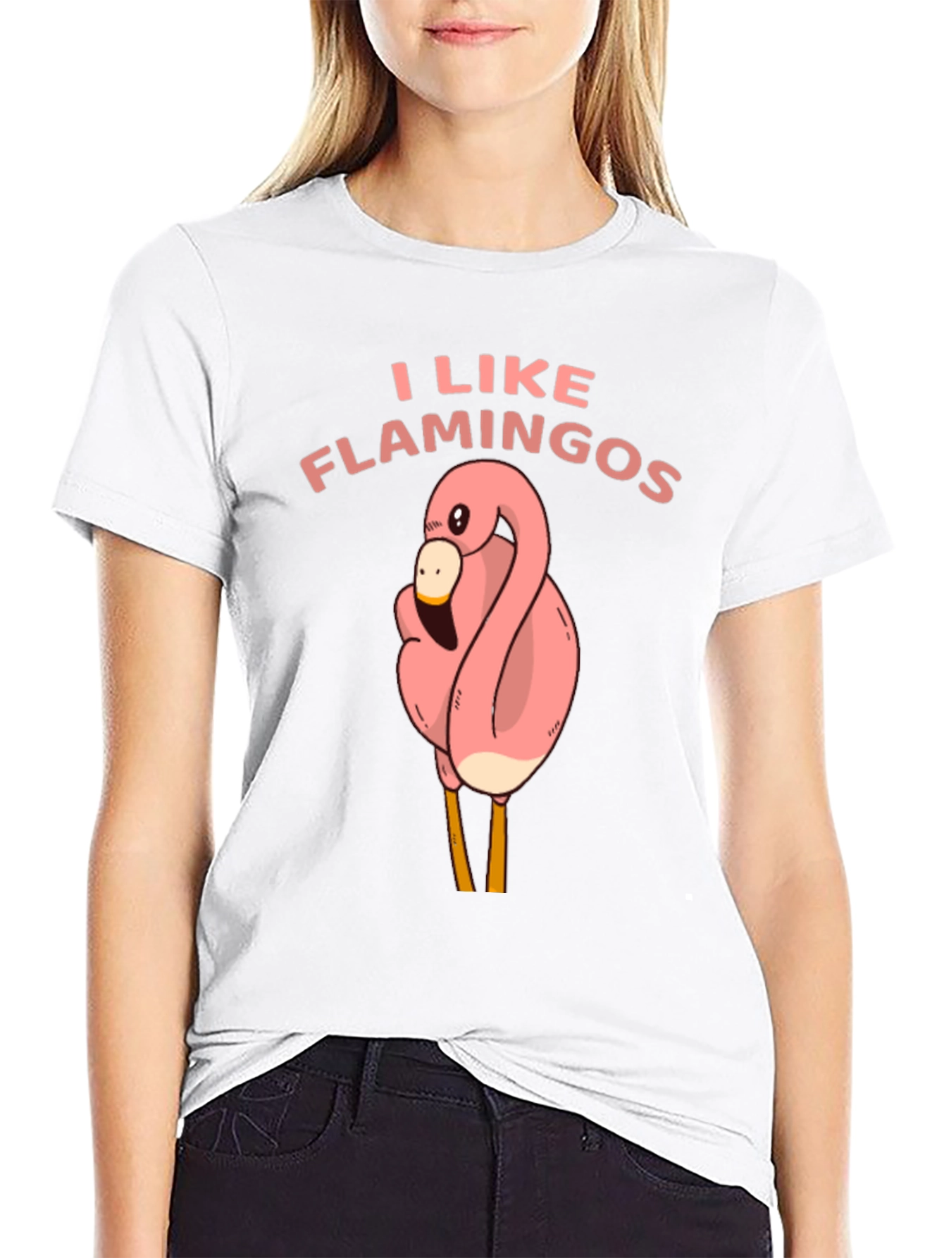 I Like Flamingos Black T-Shirt