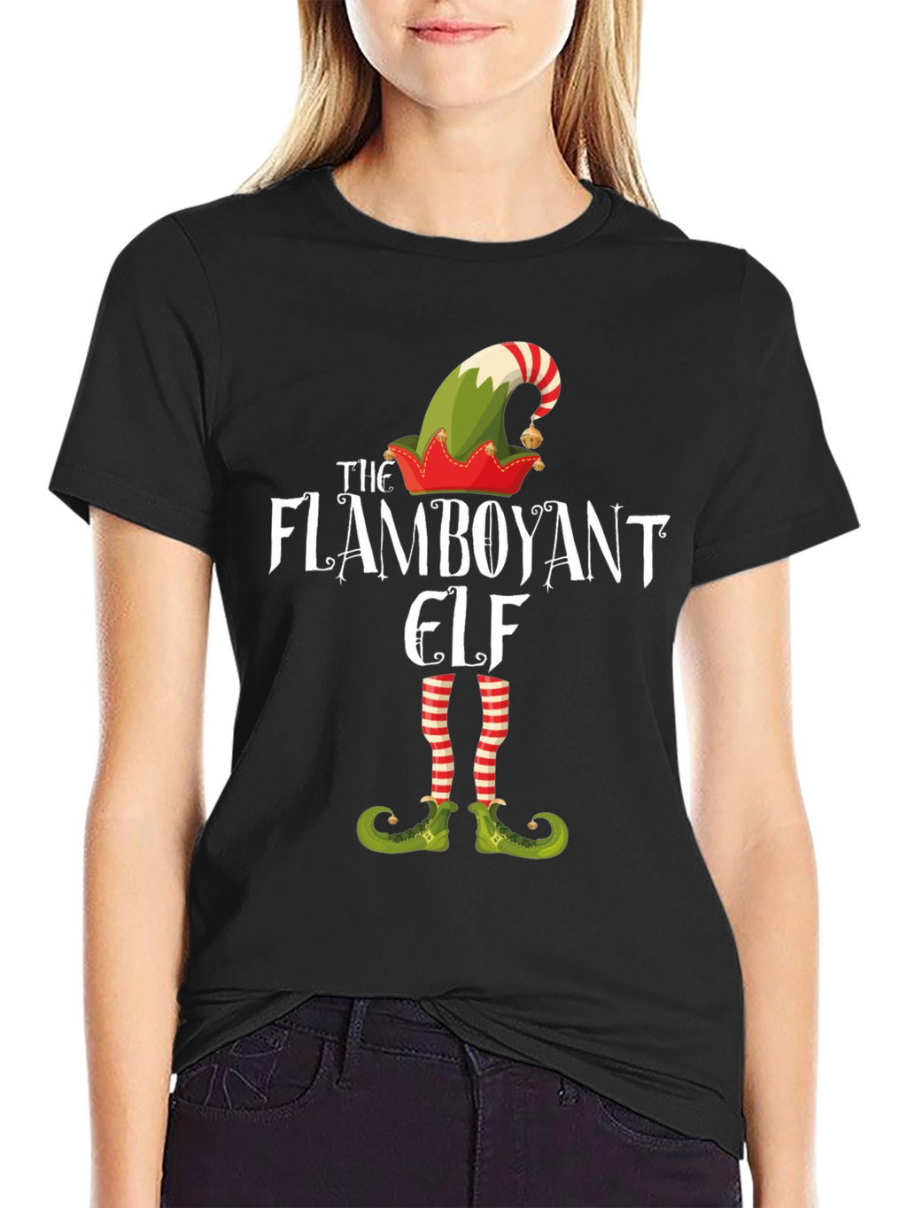 Flamboyant Elf Graphic Tee - Holiday T-Shirt