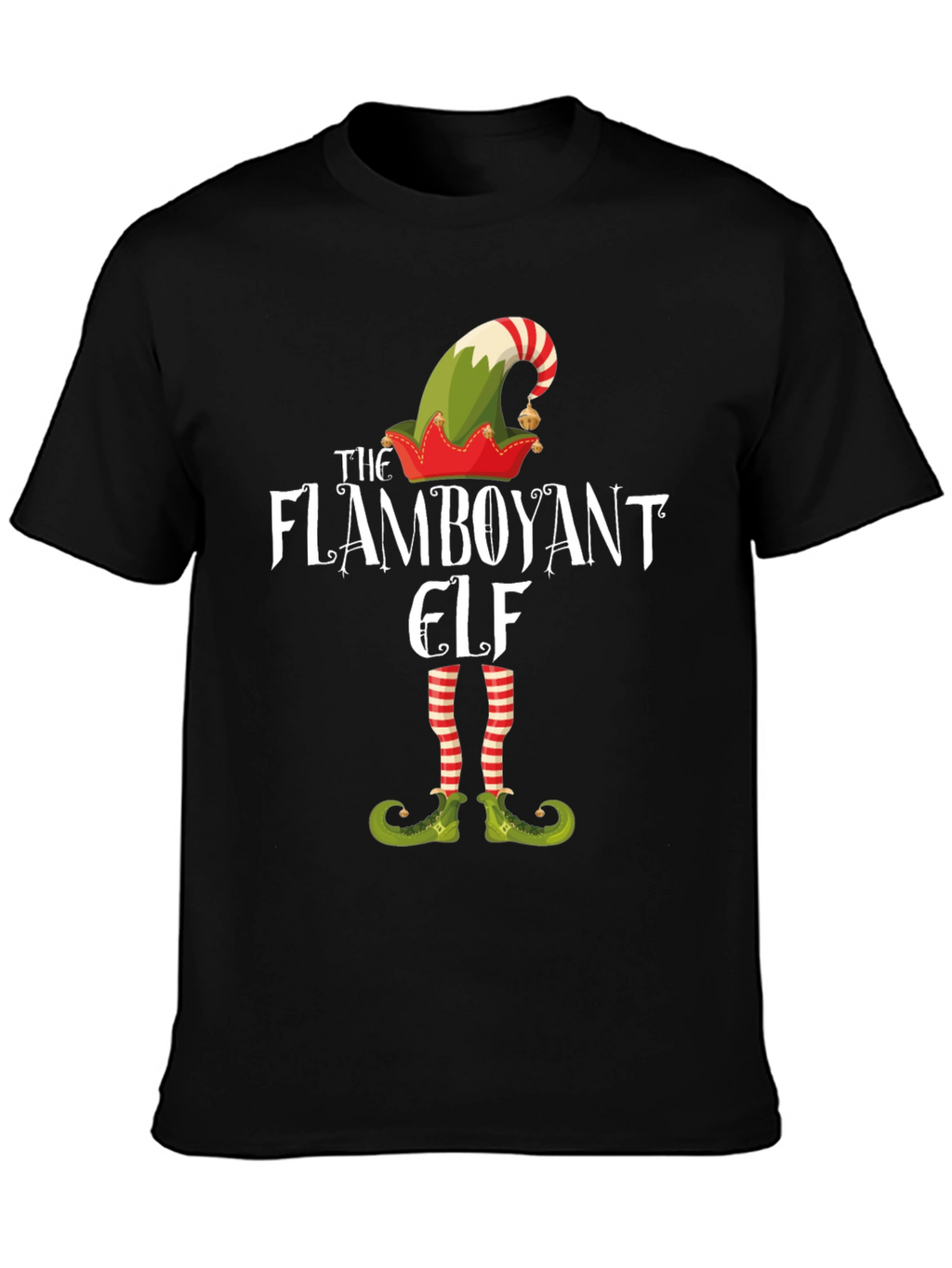 Flamboyant Elf Graphic Tee - Holiday T-Shirt