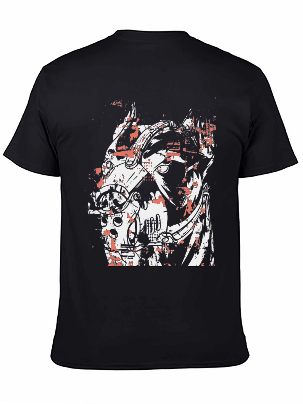 Abstract Graphic Print Black Crew Neck T-Shirt