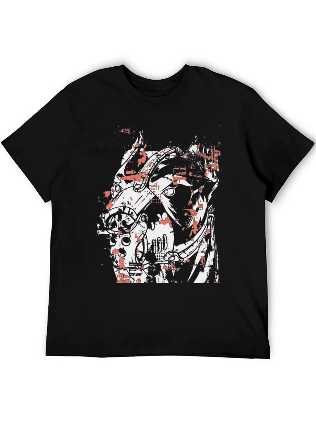 Abstract Graphic Print Black Crew Neck T-Shirt