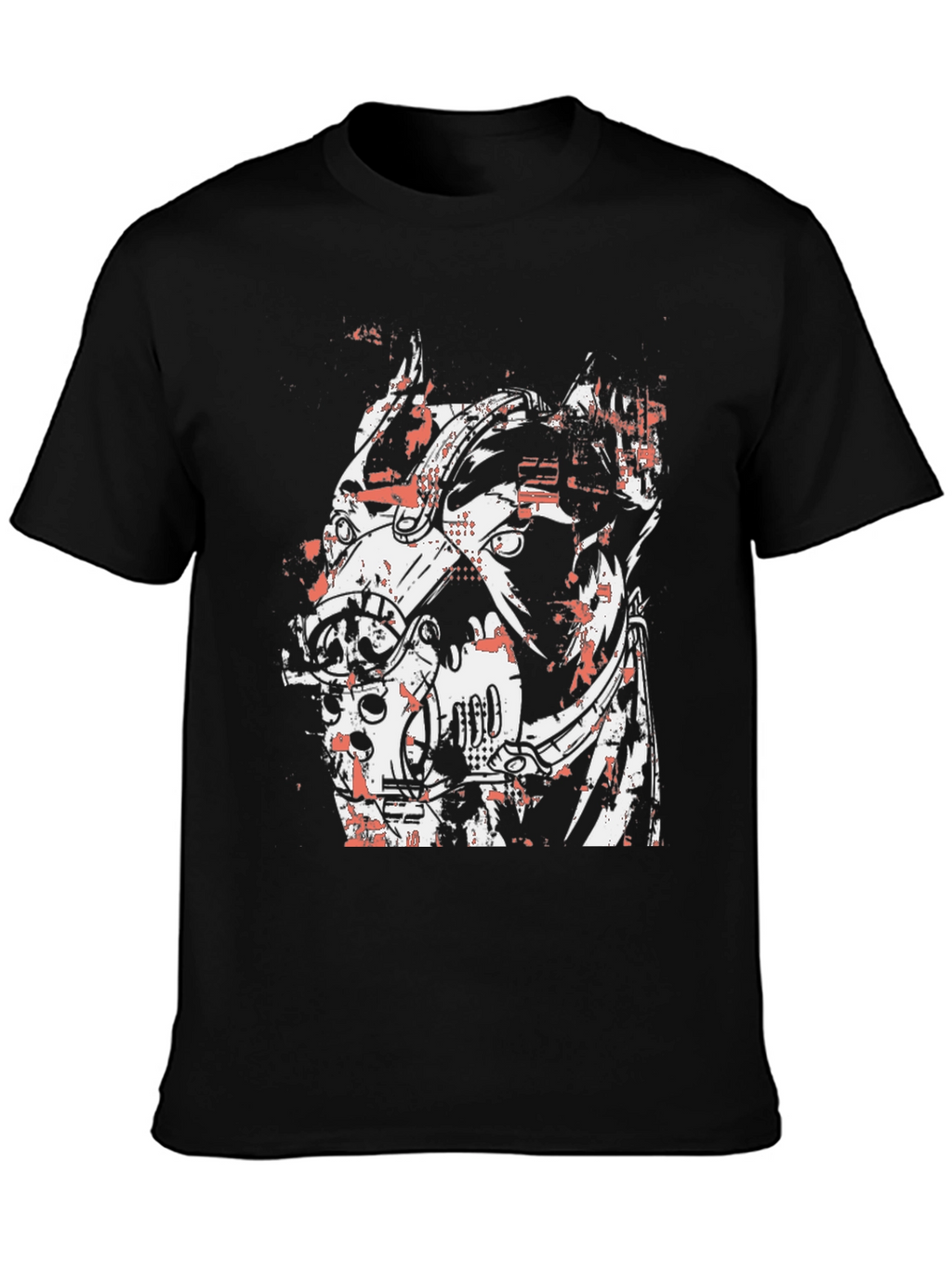 Abstract Graphic Print Black Crew Neck T-Shirt