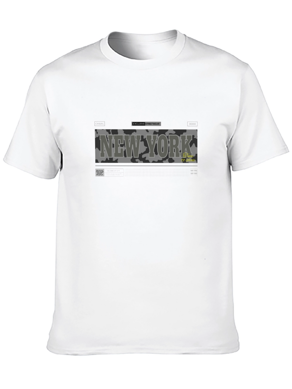 New York Camo Print Graphic Tee
