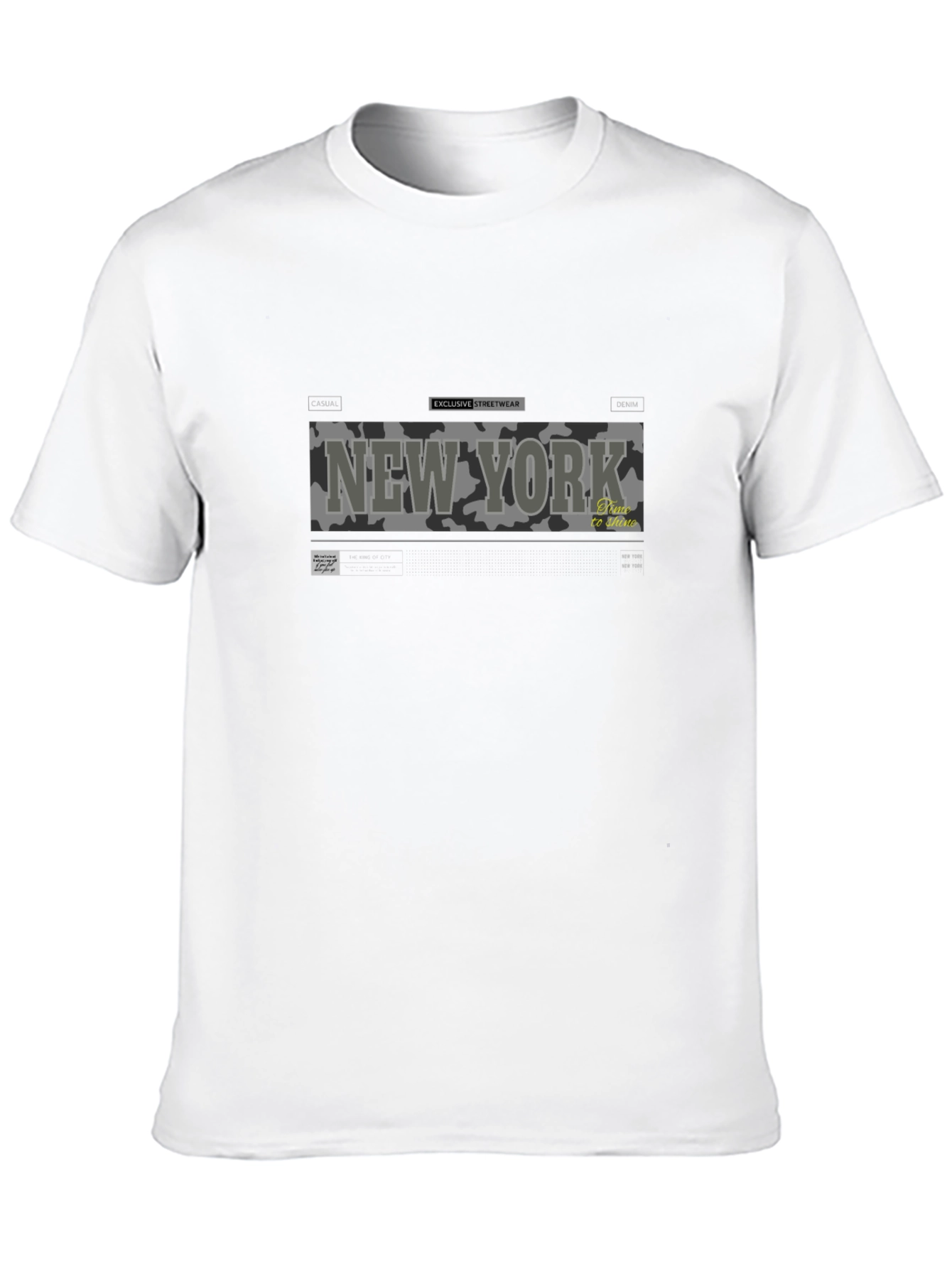 New York Camo Print Graphic Tee