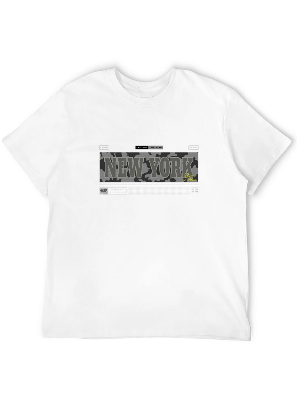 New York Camo Print Graphic Tee