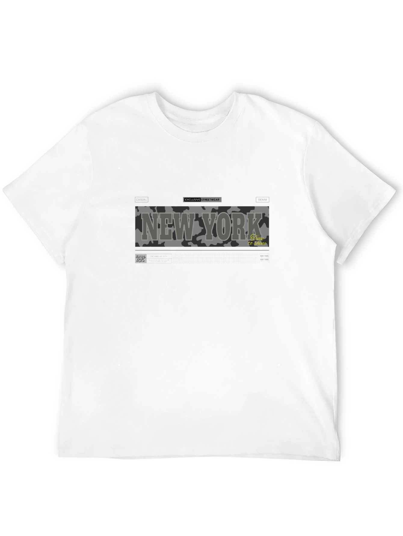 New York Camo Print Graphic Tee