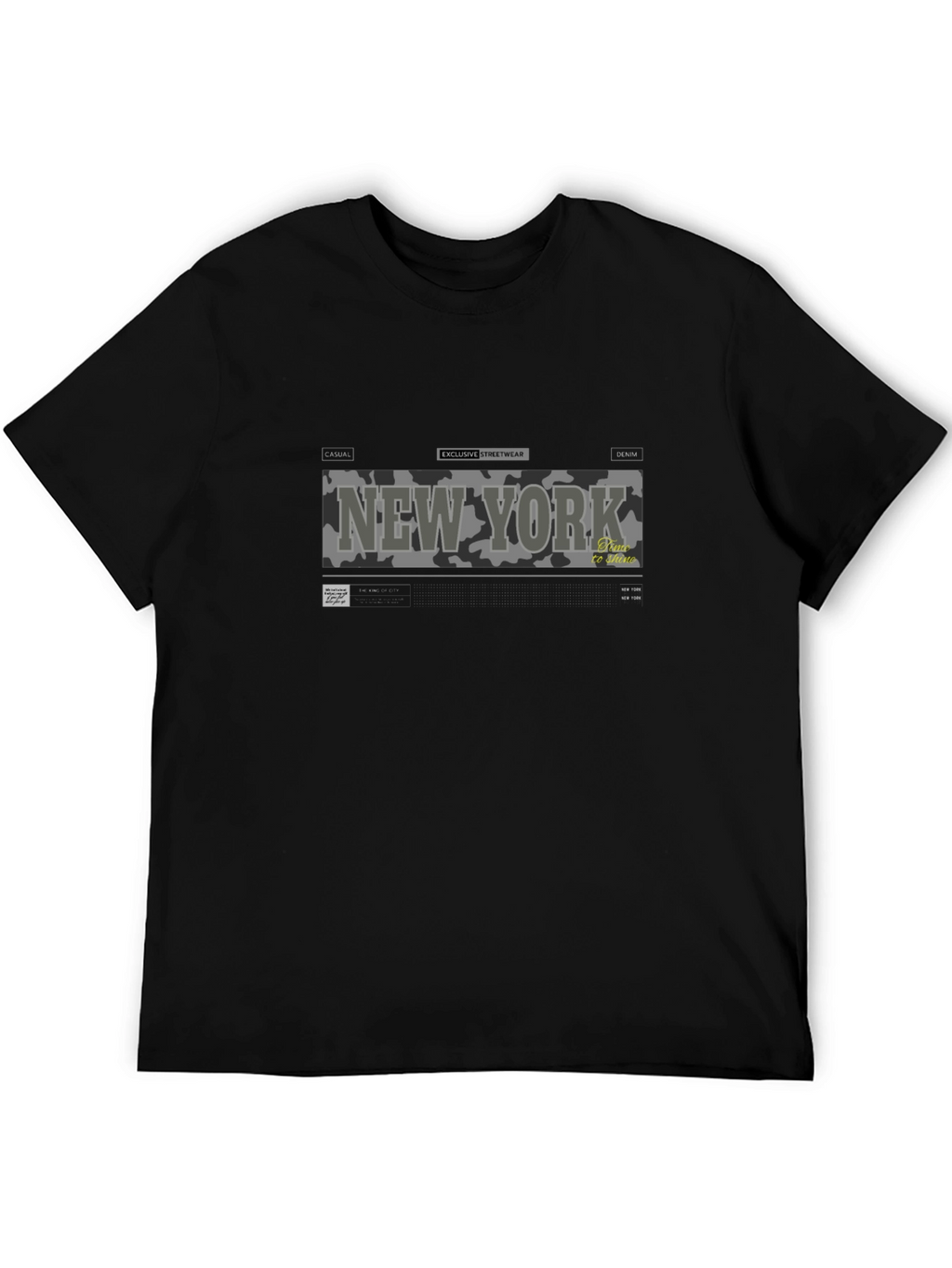 New York Camo Print Graphic Tee