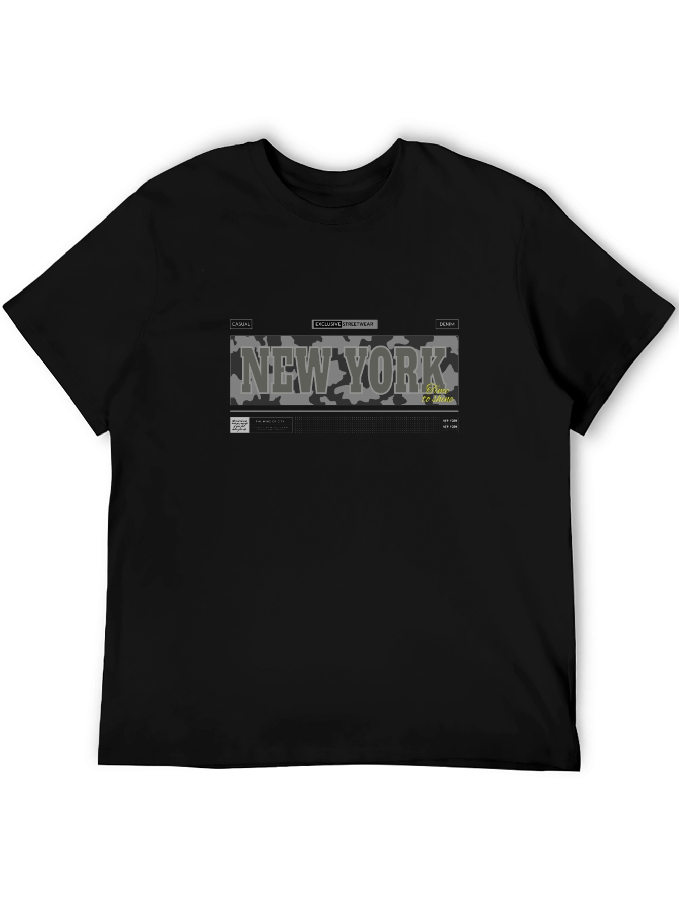 New York Camo Print Graphic Tee