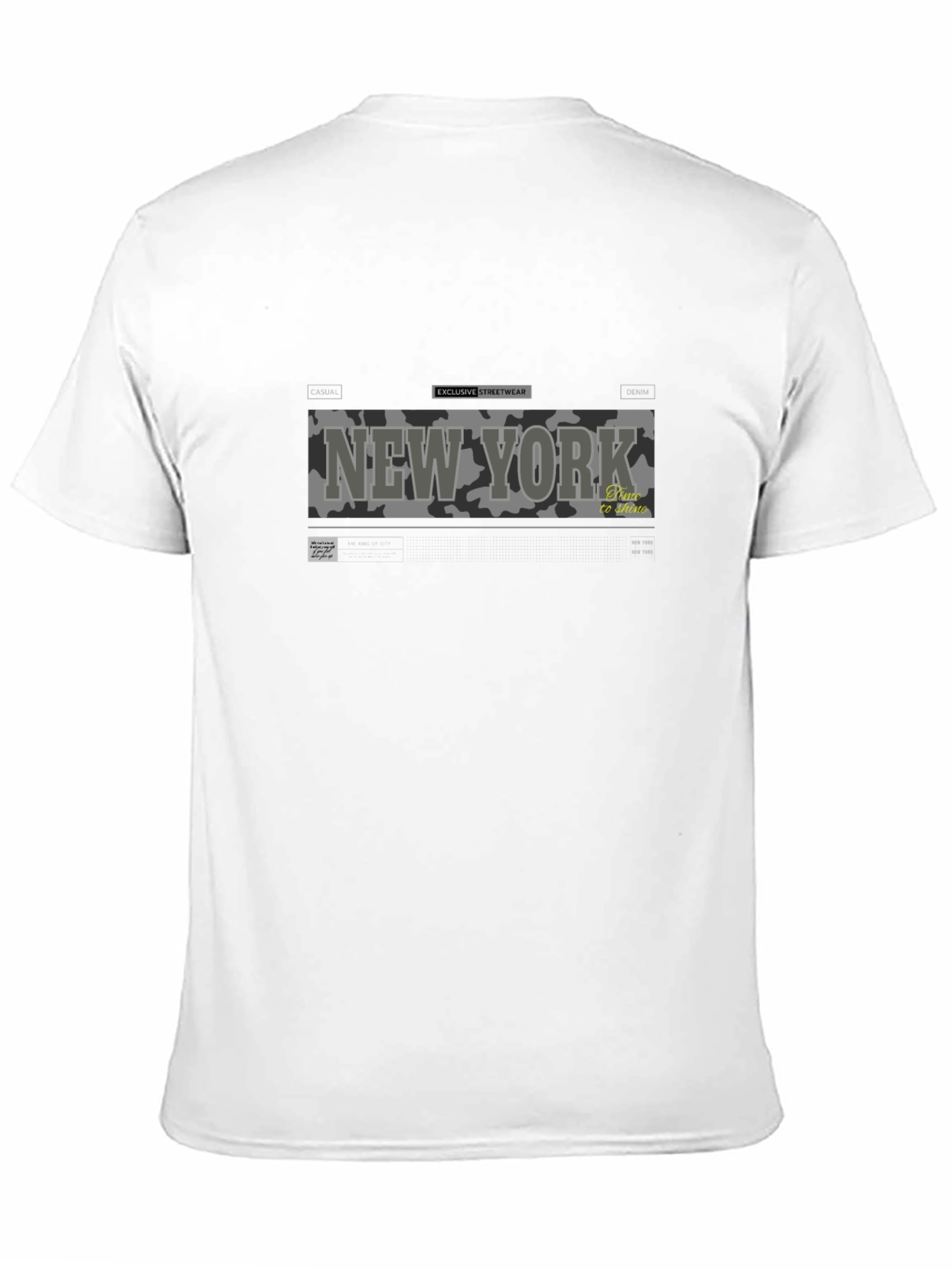 New York Camo Print Graphic Tee