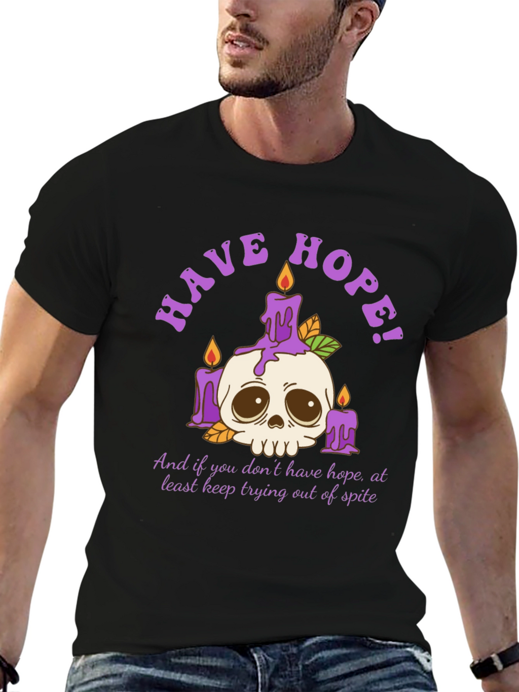 Have Hope T-Shirt - Skull & Candles Graphic Tee