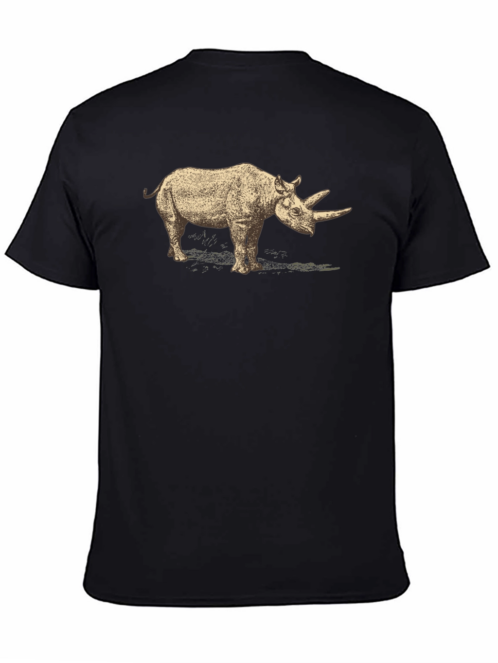Rhino Graphic Tee - Black Cotton T-Shirt