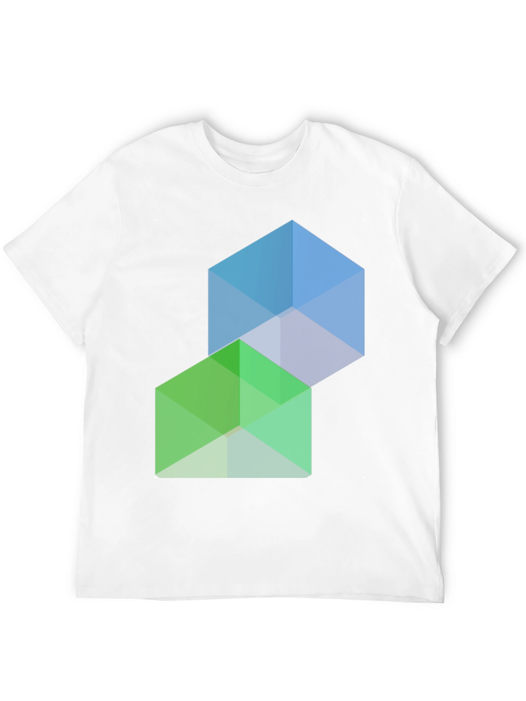 Geometric Cube Graphic Tee - Modern Style