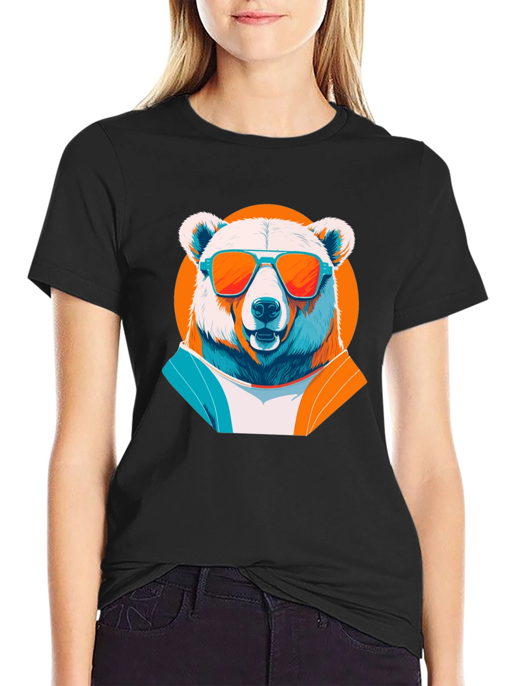 Cool Bear Graphic Tee -  Trendy Black T-Shirt