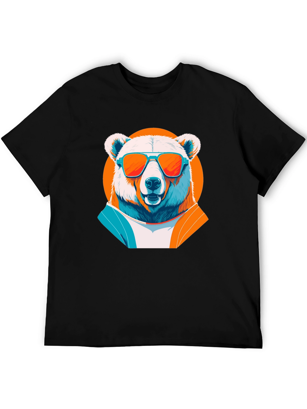 Cool Bear Graphic Tee -  Trendy Black T-Shirt