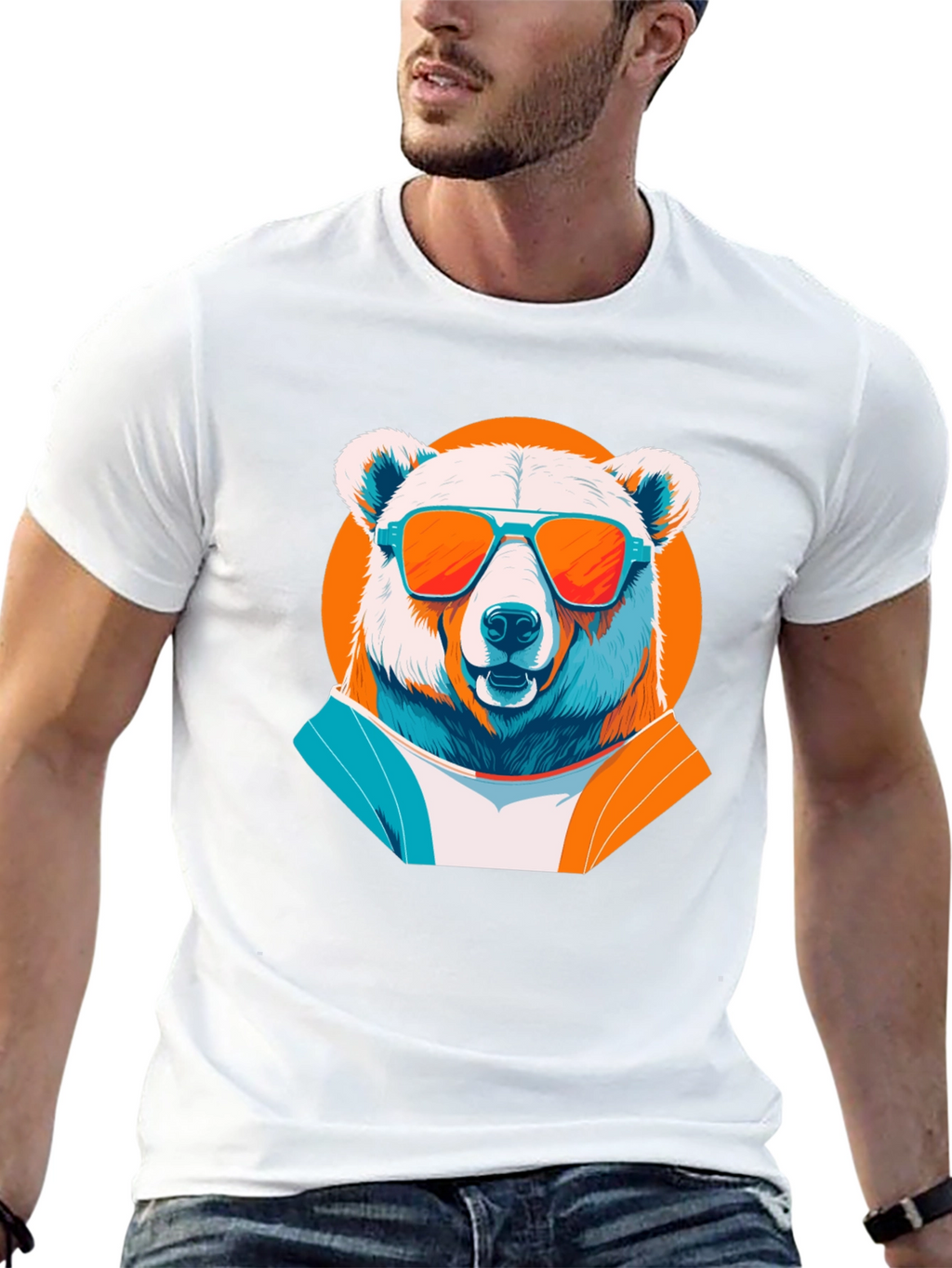 Cool Bear Graphic Tee -  Trendy Black T-Shirt