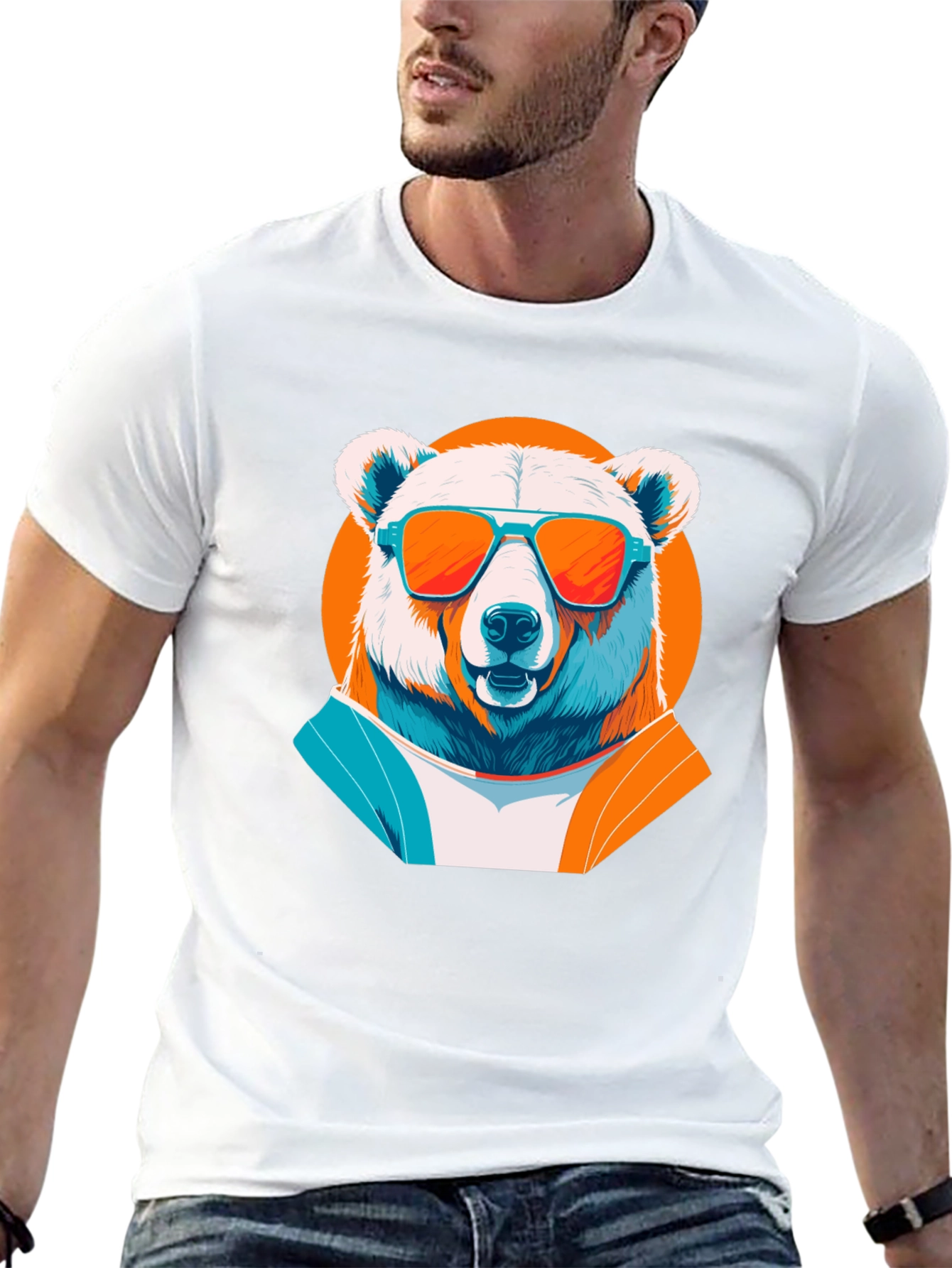 Cool Bear Graphic Tee -  Trendy Black T-Shirt