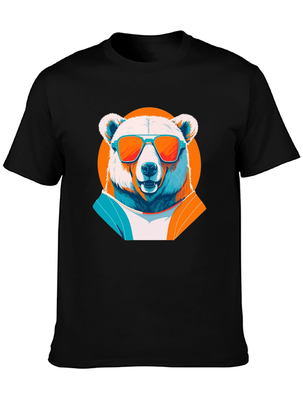Cool Bear Graphic Tee -  Trendy Black T-Shirt