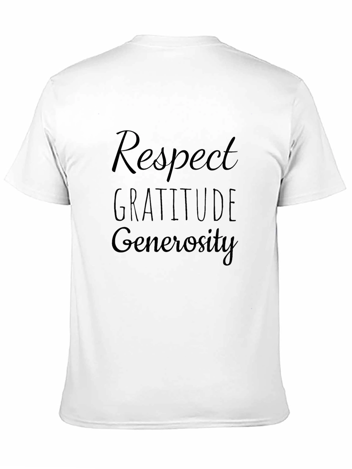 Respect Gratitude Generosity Black T-Shirt