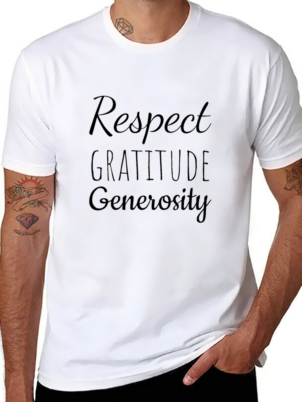 Respect Gratitude Generosity Black T-Shirt