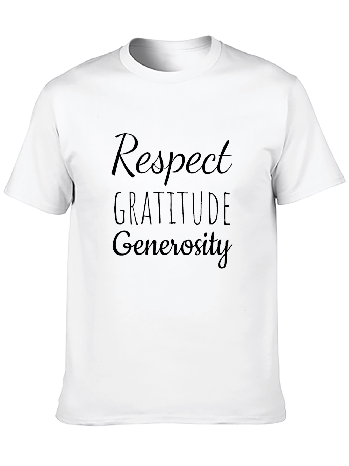Respect Gratitude Generosity Black T-Shirt