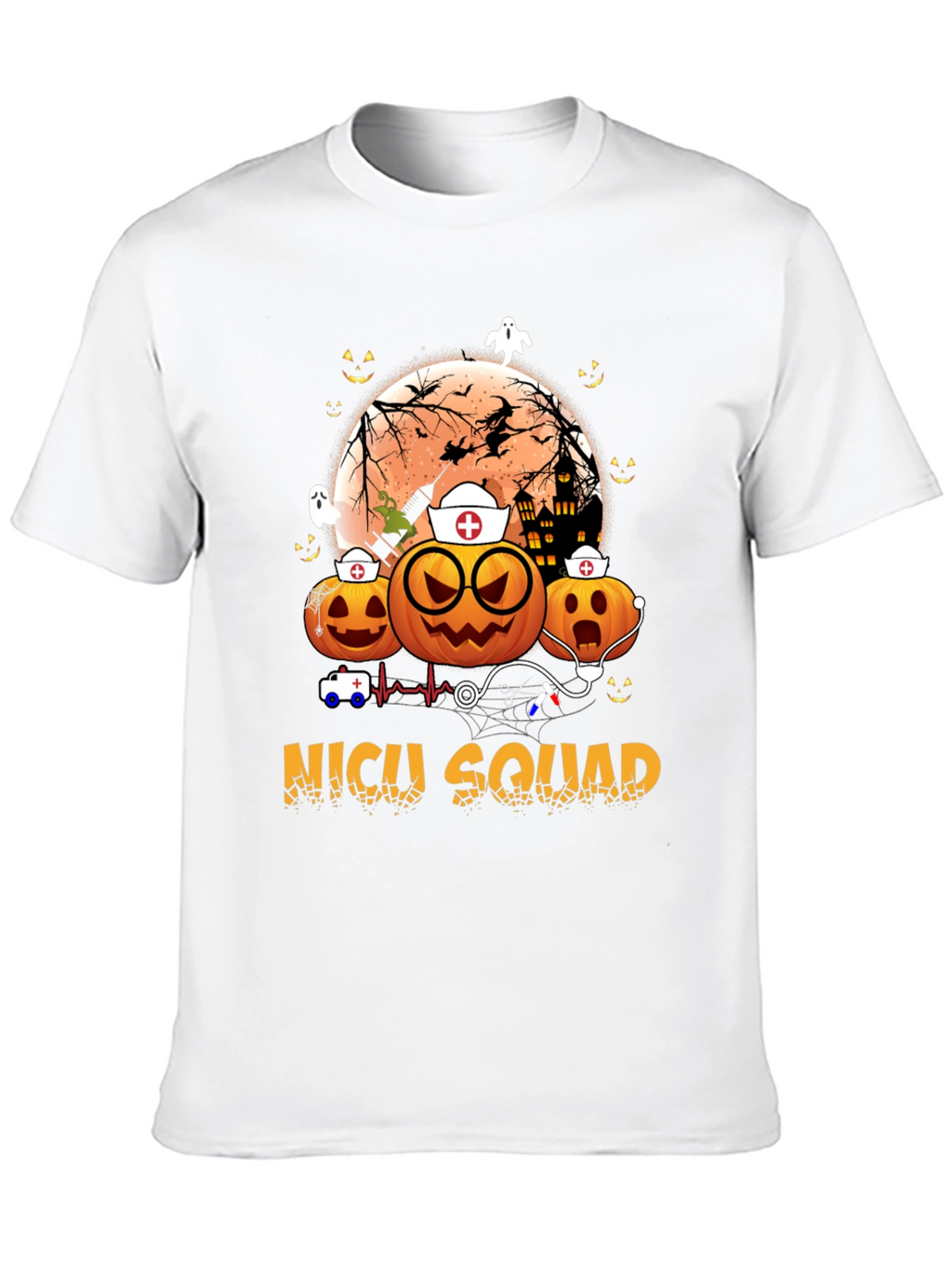 NICU Squad Halloween Nurse Pumpkin T-Shirt