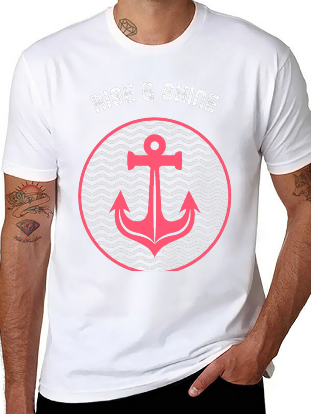 Rise & Shine Anchor Graphic Black Tee