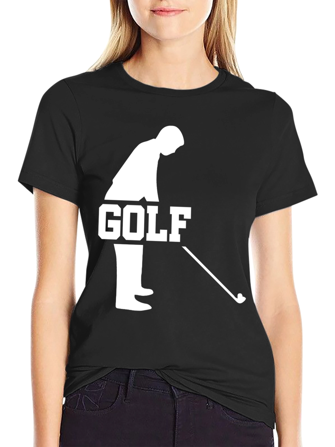Golf Player Graphic Tee - Casual Mens Black T-Shirt
