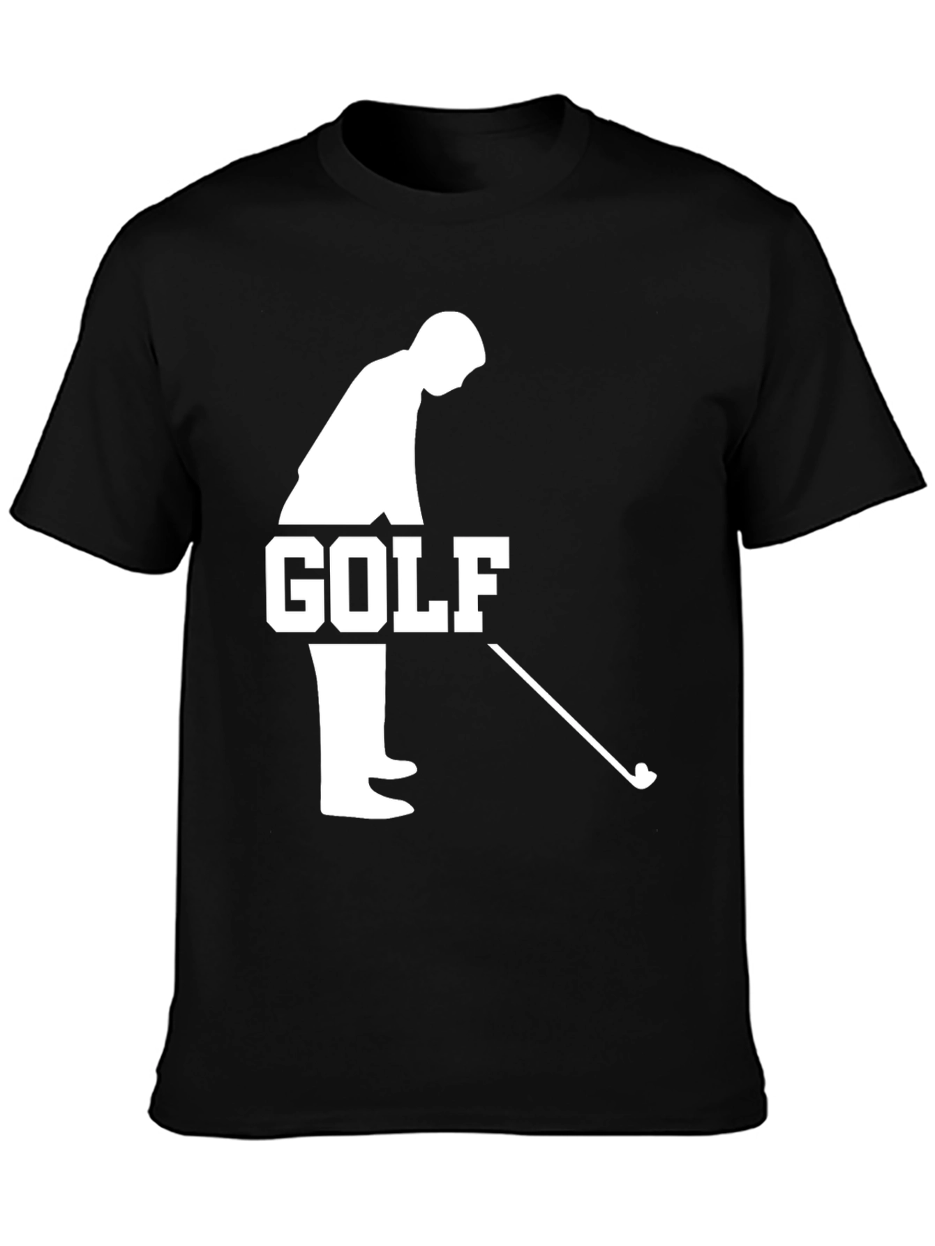 Golf Player Graphic Tee - Casual Mens Black T-Shirt
