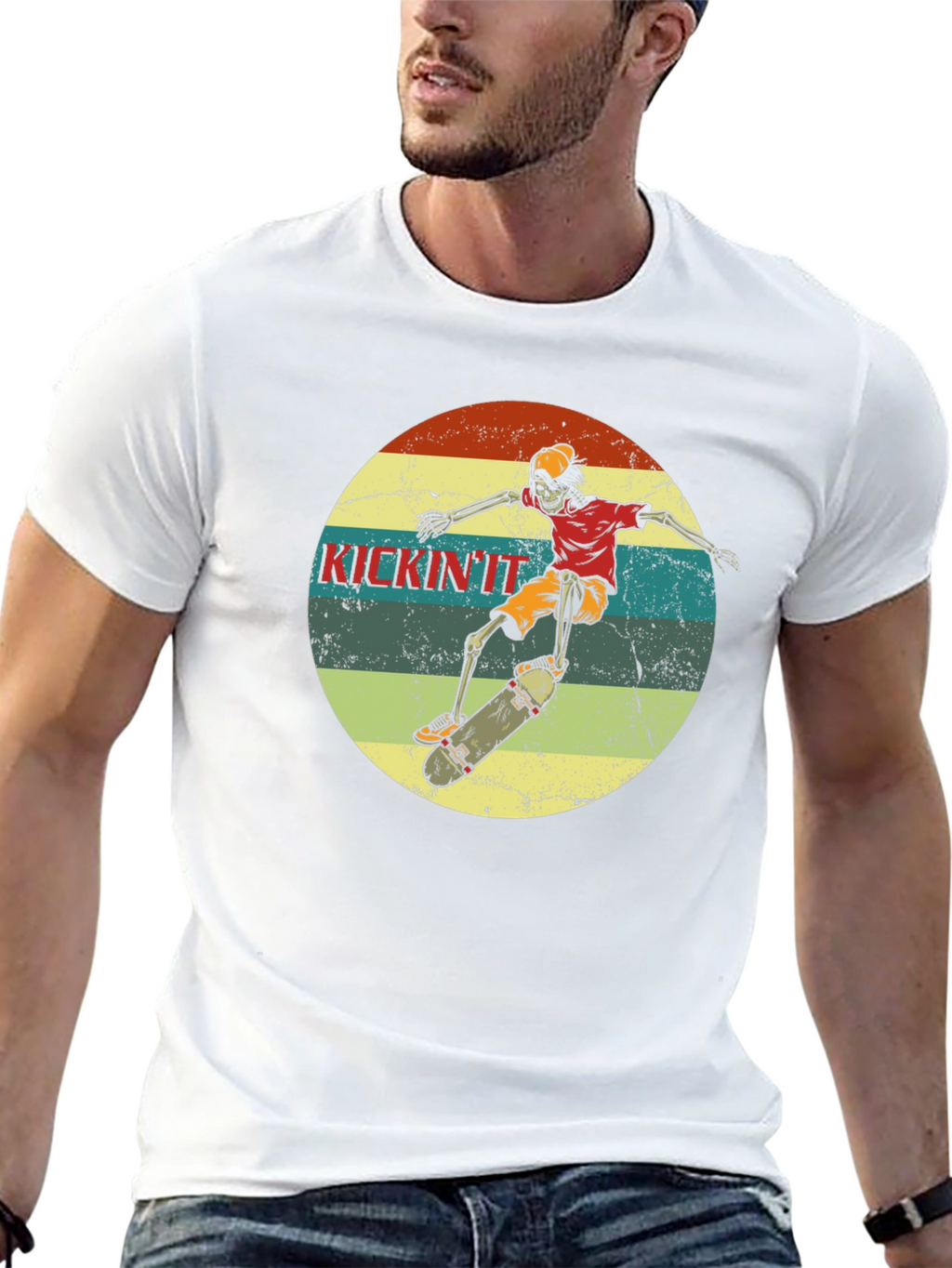 Skateboard Skeleton Graphic Tee - Kickin It