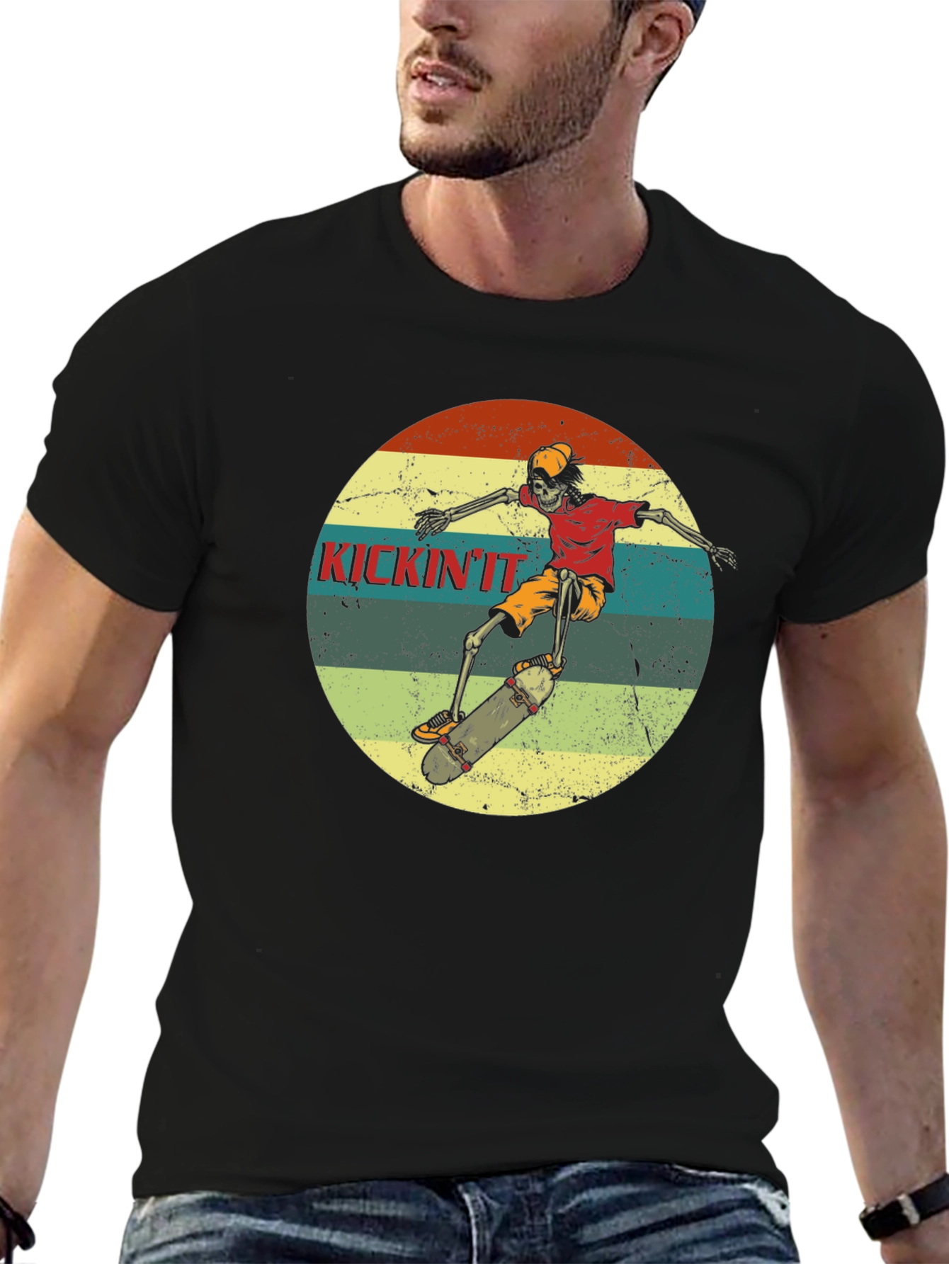 Skateboard Skeleton Graphic Tee - Kickin It