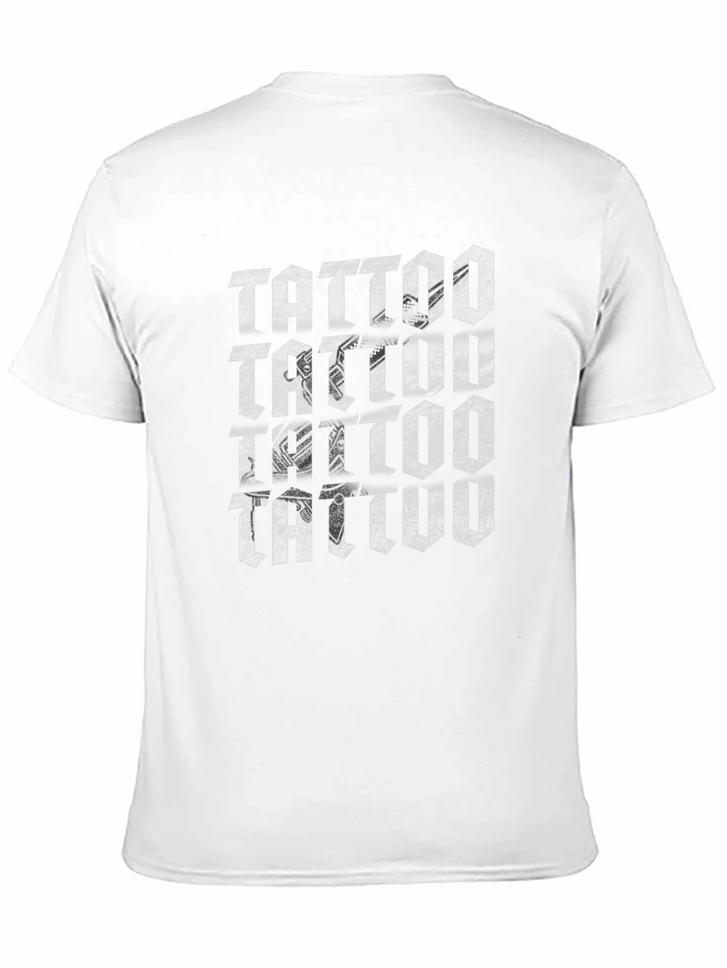 Tattoo Print Black Crew Neck T-Shirt