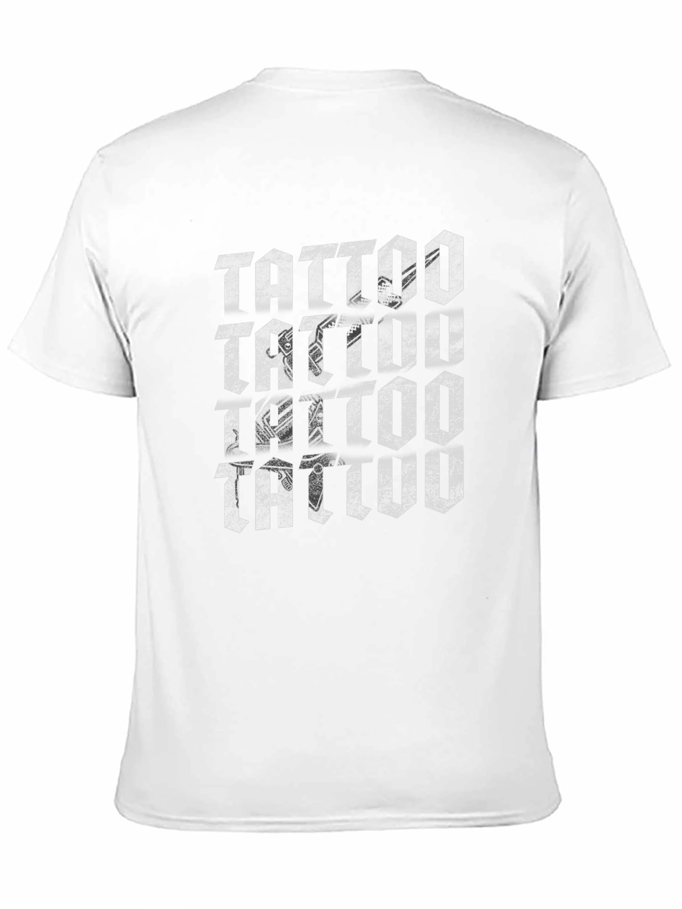 Tattoo Print Black Crew Neck T-Shirt