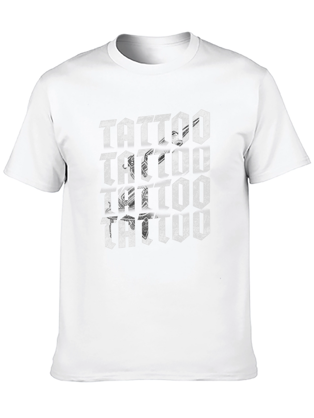 Tattoo Print Black Crew Neck T-Shirt
