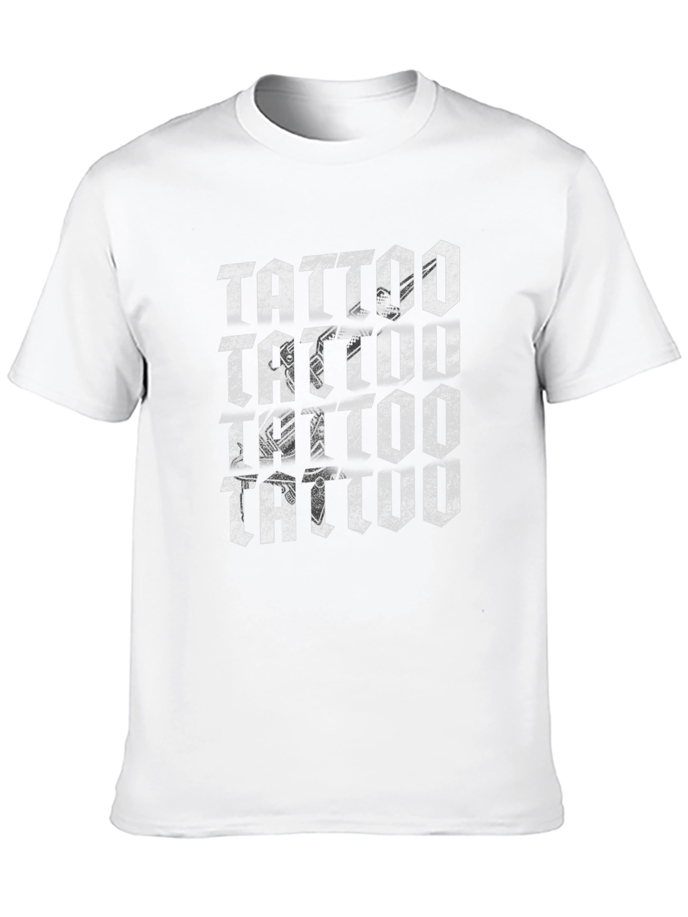 Tattoo Print Black Crew Neck T-Shirt