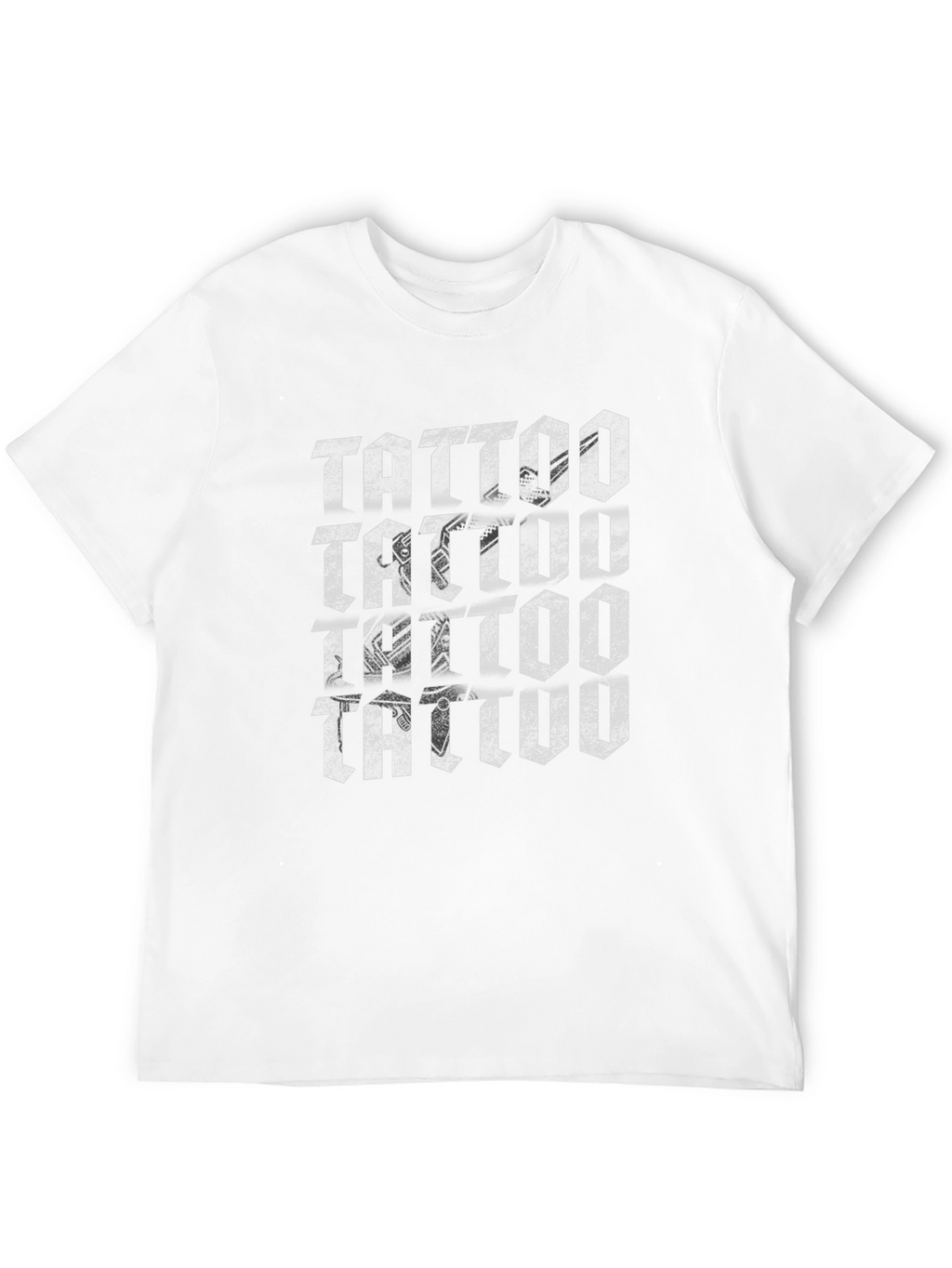Tattoo Print Black Crew Neck T-Shirt