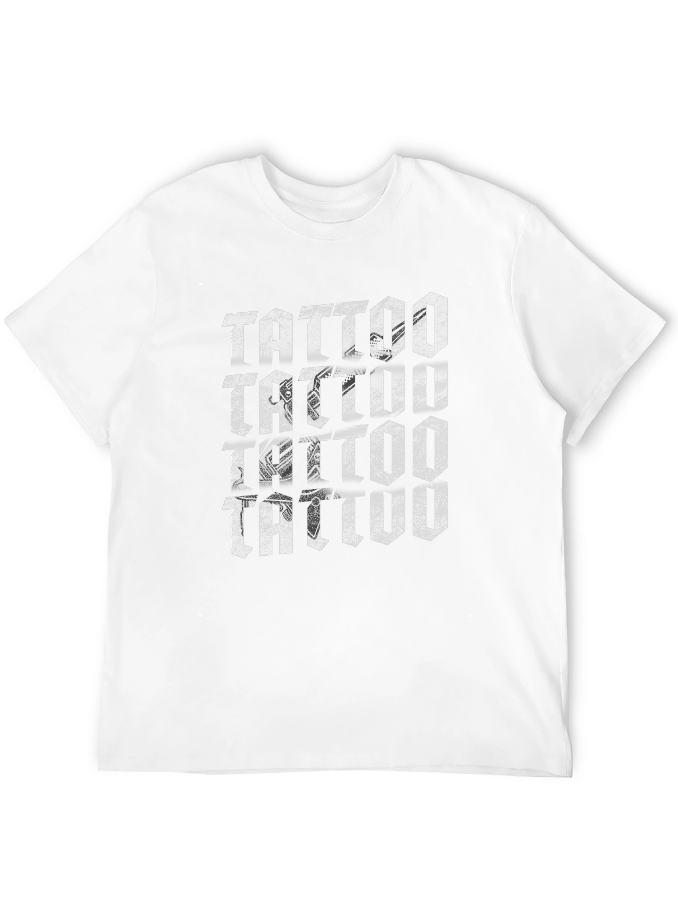Tattoo Print Black Crew Neck T-Shirt
