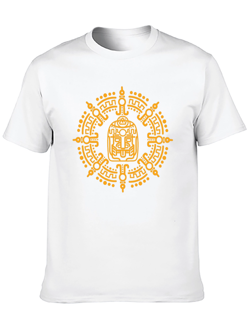 Aztec Glyph Graphic Print T-Shirt - Black
