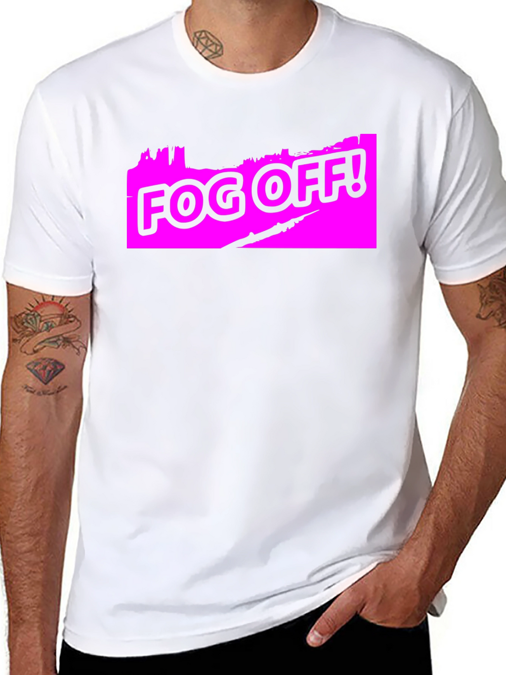 Fog Off! Graphic Print Black T-Shirt