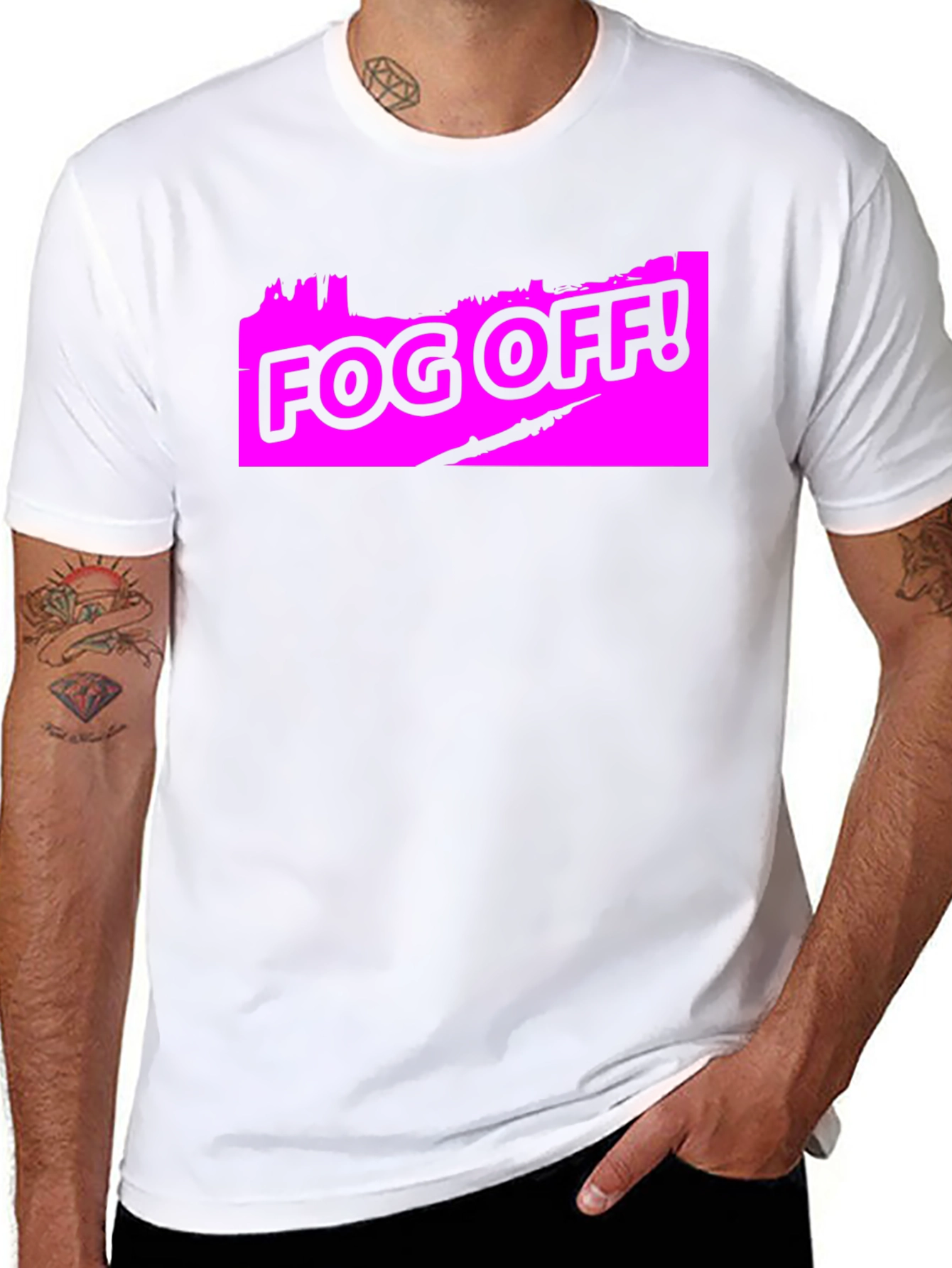 Fog Off! Graphic Print Black T-Shirt