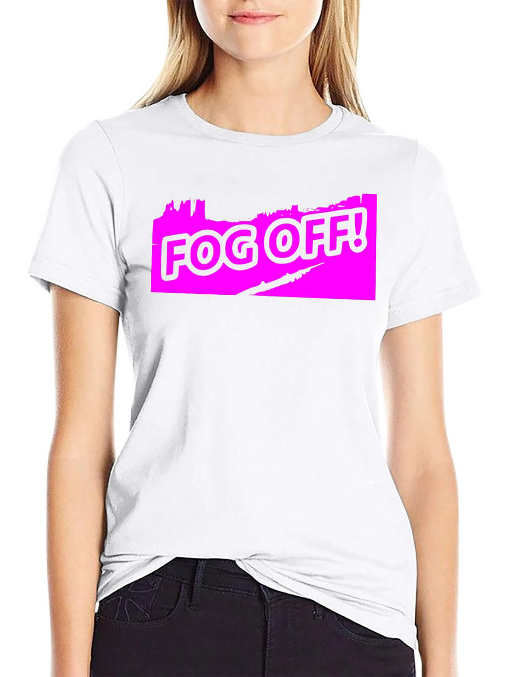 Fog Off! Graphic Print Black T-Shirt