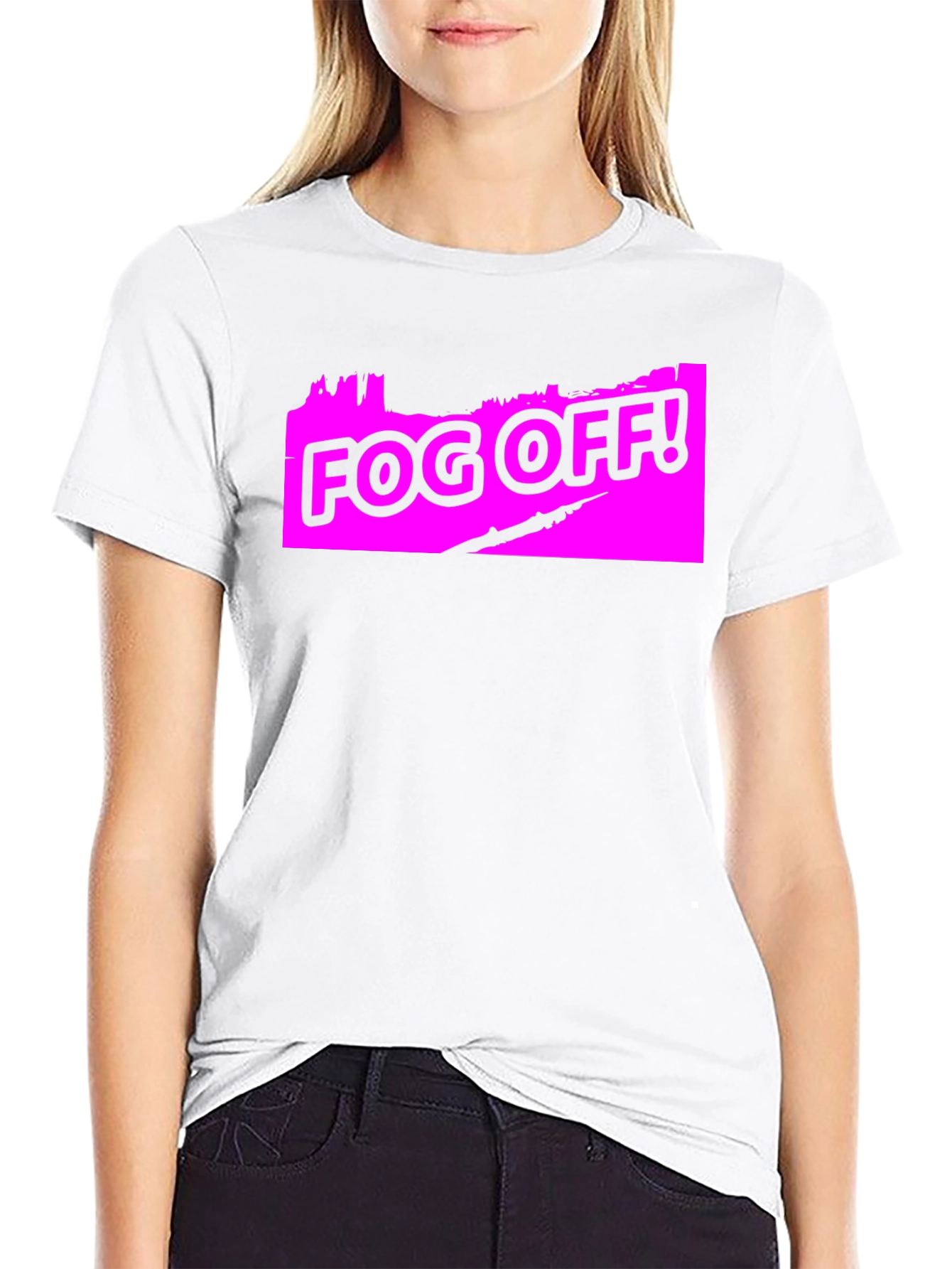 Fog Off! Graphic Print Black T-Shirt