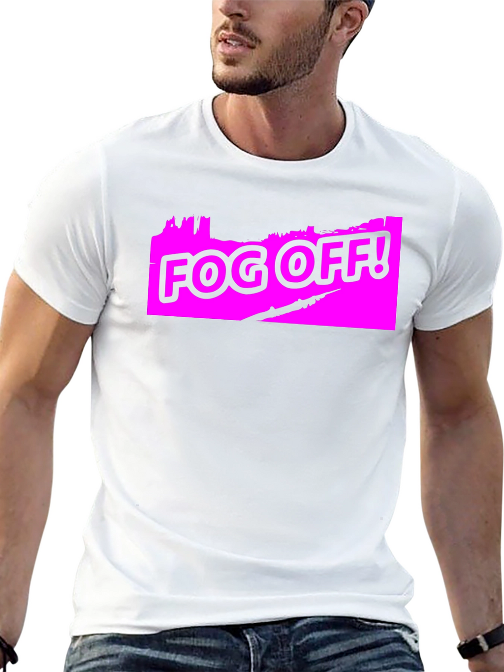 Fog Off! Graphic Print Black T-Shirt
