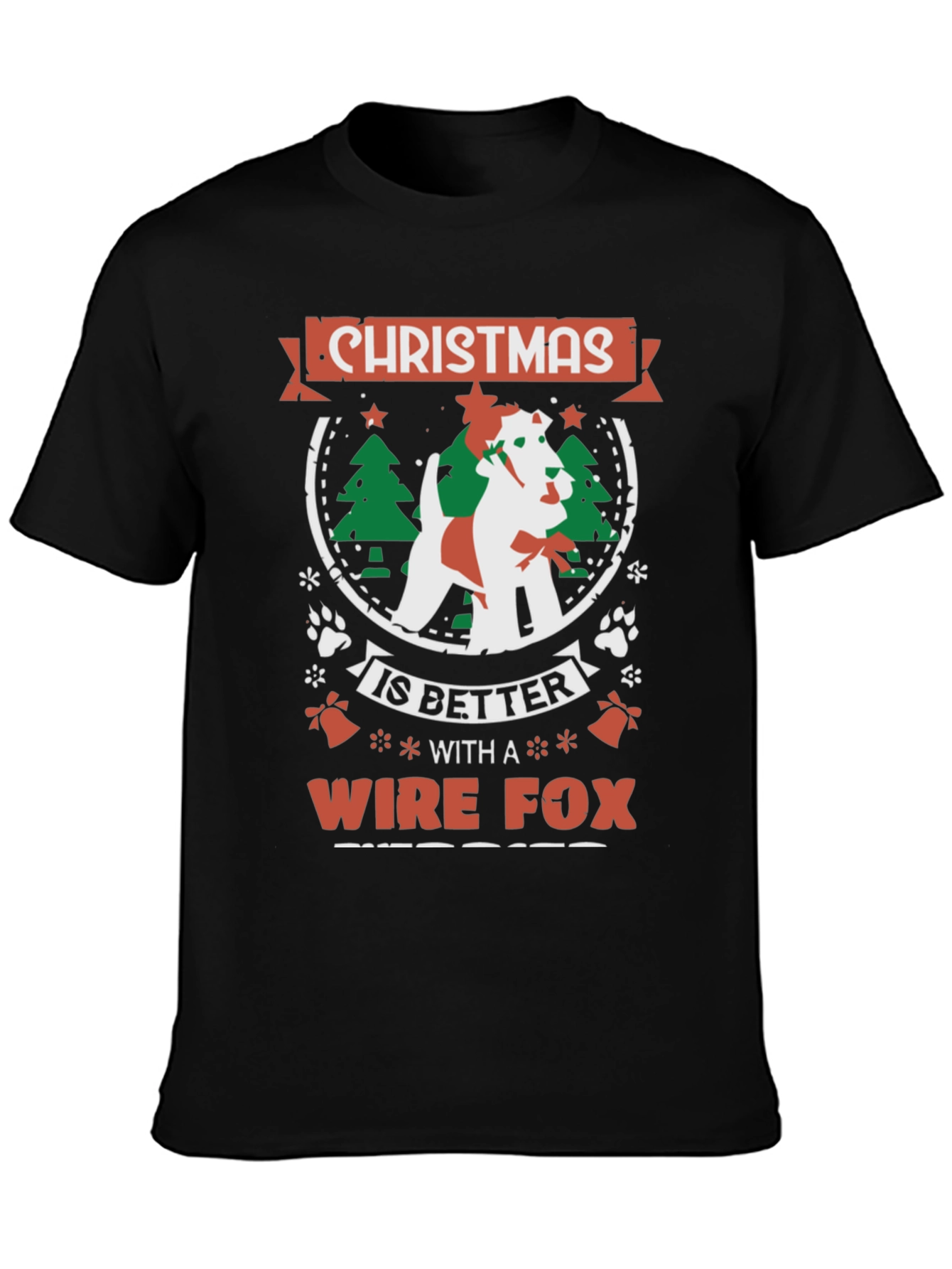 Christmas Wire Fox Terrier Dog T-Shirt