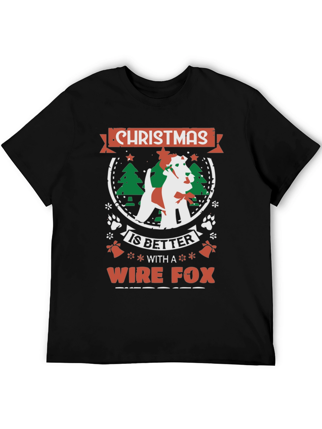 Christmas Wire Fox Terrier Dog T-Shirt