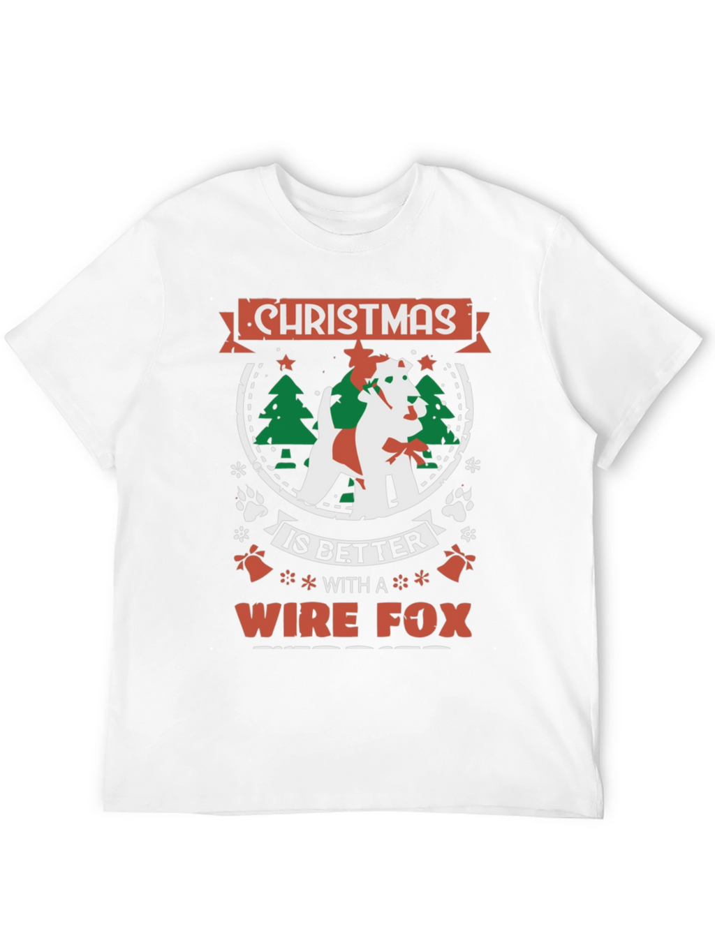 Christmas Wire Fox Terrier Dog T-Shirt