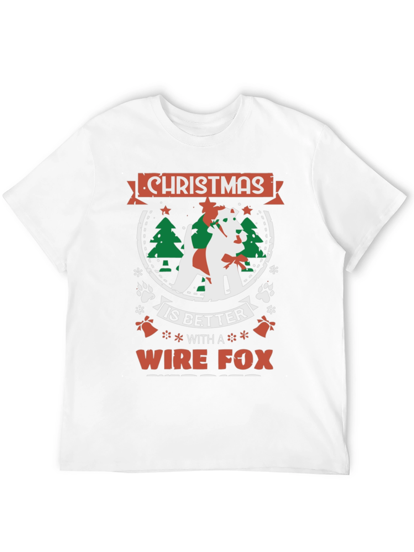 Christmas Wire Fox Terrier Dog T-Shirt